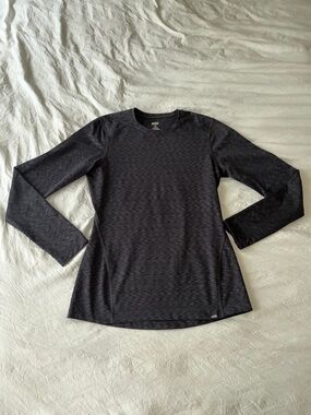 REI Co-op Womens Long Sleeve Performance Top Small Gray Space Dye Athletic Shirt
